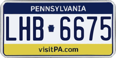 PA license plate LHB6675