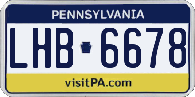 PA license plate LHB6678
