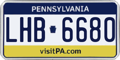 PA license plate LHB6680