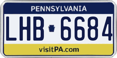 PA license plate LHB6684