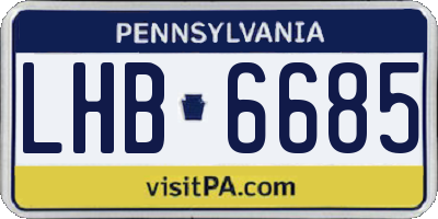 PA license plate LHB6685