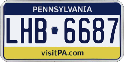 PA license plate LHB6687