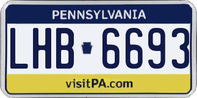 PA license plate LHB6693