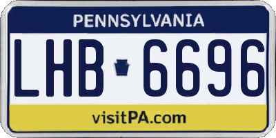 PA license plate LHB6696