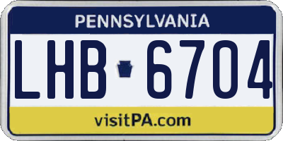 PA license plate LHB6704