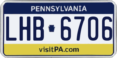 PA license plate LHB6706
