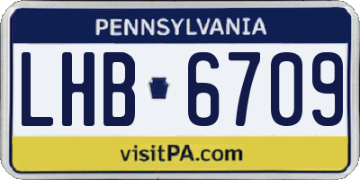 PA license plate LHB6709