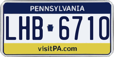 PA license plate LHB6710