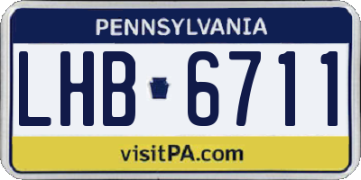 PA license plate LHB6711