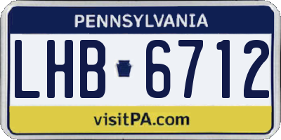 PA license plate LHB6712