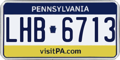 PA license plate LHB6713
