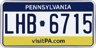 PA license plate LHB6715