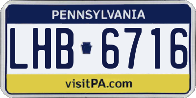 PA license plate LHB6716