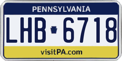 PA license plate LHB6718