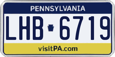 PA license plate LHB6719