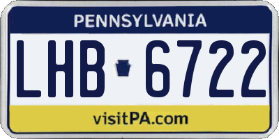 PA license plate LHB6722