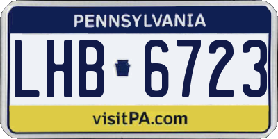 PA license plate LHB6723