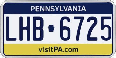 PA license plate LHB6725