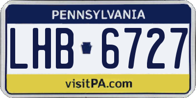 PA license plate LHB6727