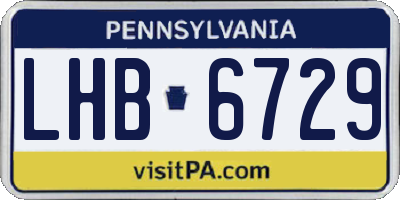 PA license plate LHB6729