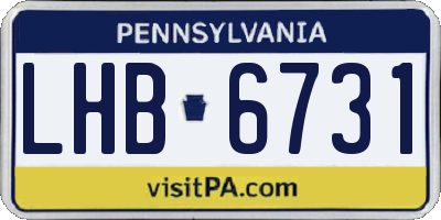 PA license plate LHB6731