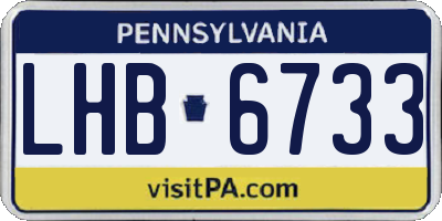 PA license plate LHB6733