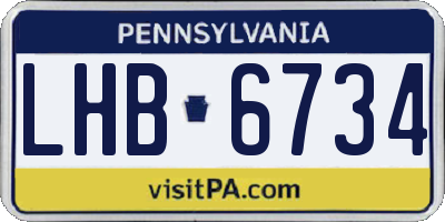 PA license plate LHB6734