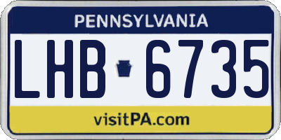 PA license plate LHB6735