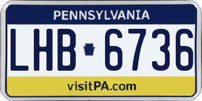 PA license plate LHB6736