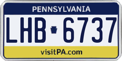 PA license plate LHB6737