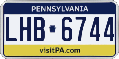 PA license plate LHB6744