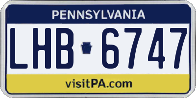 PA license plate LHB6747