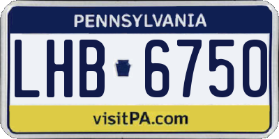 PA license plate LHB6750