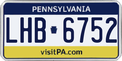 PA license plate LHB6752