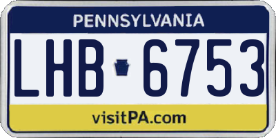 PA license plate LHB6753