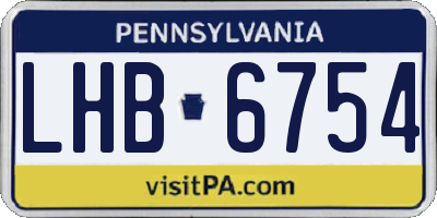 PA license plate LHB6754