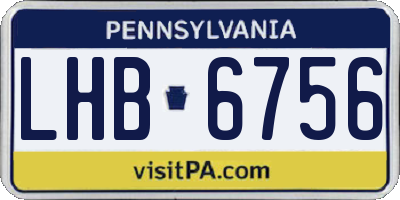 PA license plate LHB6756