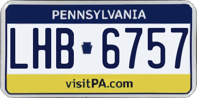 PA license plate LHB6757