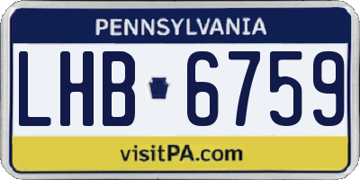PA license plate LHB6759
