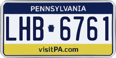 PA license plate LHB6761