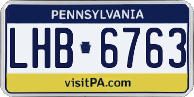 PA license plate LHB6763