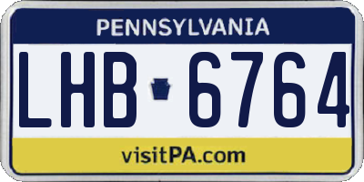 PA license plate LHB6764