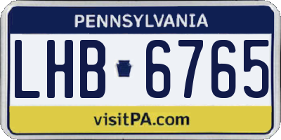 PA license plate LHB6765
