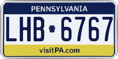 PA license plate LHB6767