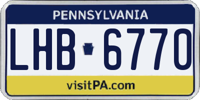 PA license plate LHB6770