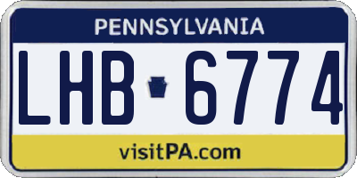PA license plate LHB6774