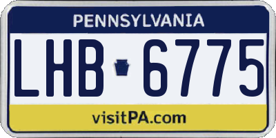 PA license plate LHB6775