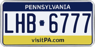 PA license plate LHB6777