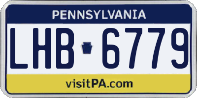 PA license plate LHB6779