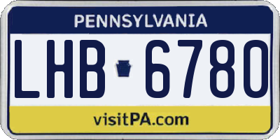 PA license plate LHB6780